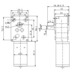 Low Speed High Torque DC Motor 12V / 14 RPM