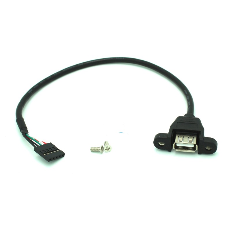 Panel Mount USB Breakout Cable (5 Pin Female Header)