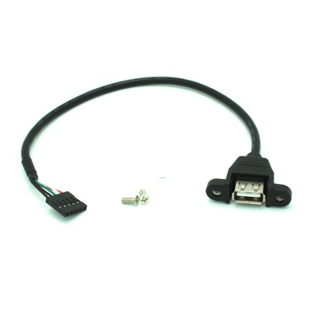 Panel Mount USB Breakout Cable (5 Pin Female Header)
