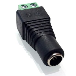 Female DC Jack Adapter with Screw Terminals: 5.5x2.1mm
