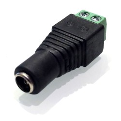 Female DC Jack Adapter with Screw Terminals: 5.5x2.1mm