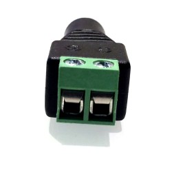 Female DC Jack Adapter with Screw Terminals: 5.5x2.1mm