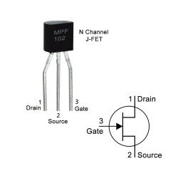 MPF102 Small Signal JFET N-Channel Pinout